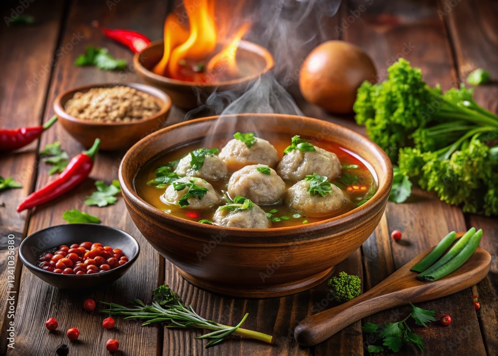 Delicious Bakso Pentol Solo: Spicy, Sour, & Sweet Sauce Indonesian Street Food Photography Delicious Bakso Pentol Solo: Spicy, Sour, & Sweet Sauce Indonesian Street Food Photography