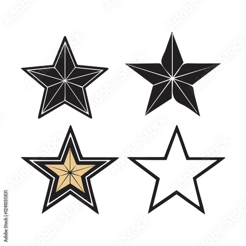 A sleek star vector icon with a modern design, symbolizing success, excellence, and recognition, ideal for branding and digital applications.
