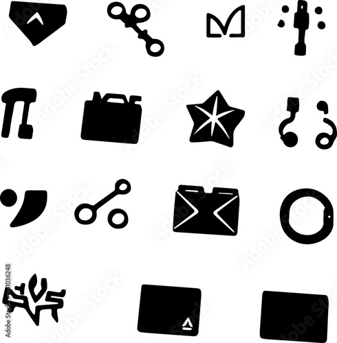 A grid of various icons for use in illustration and editorial content