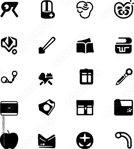 A grid of various icons for use in illustration and editorial content
