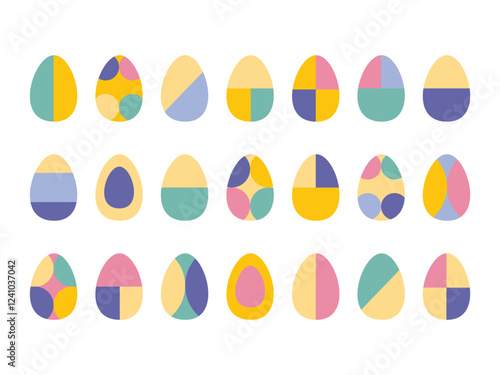 Abstract eggs colection for Easter. Vector Illustartion. photo