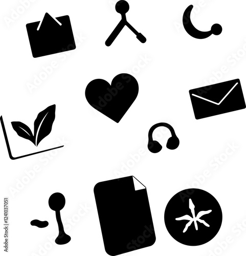 A grid of various icons for use in illustration and editorial content