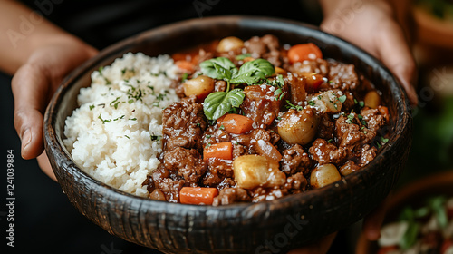 close-up handmade calabash bowl serving food rural africa natural textures