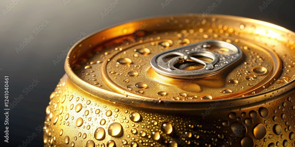 Close-up of a cold beer can with condensation, cans, beverage can, packaging, refreshment, soft drink Close-up of a cold beer can with condensation, cans, beverage can, packaging, refreshment, soft drink