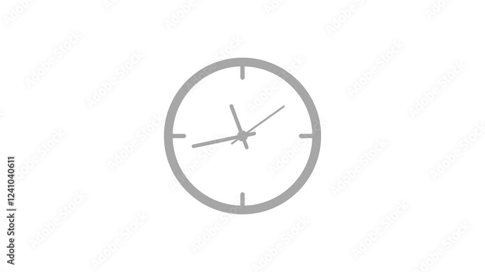 gray color counting down animated clock isolated, Simple clock animation gray color counting down animated clock isolated, Simple clock animation