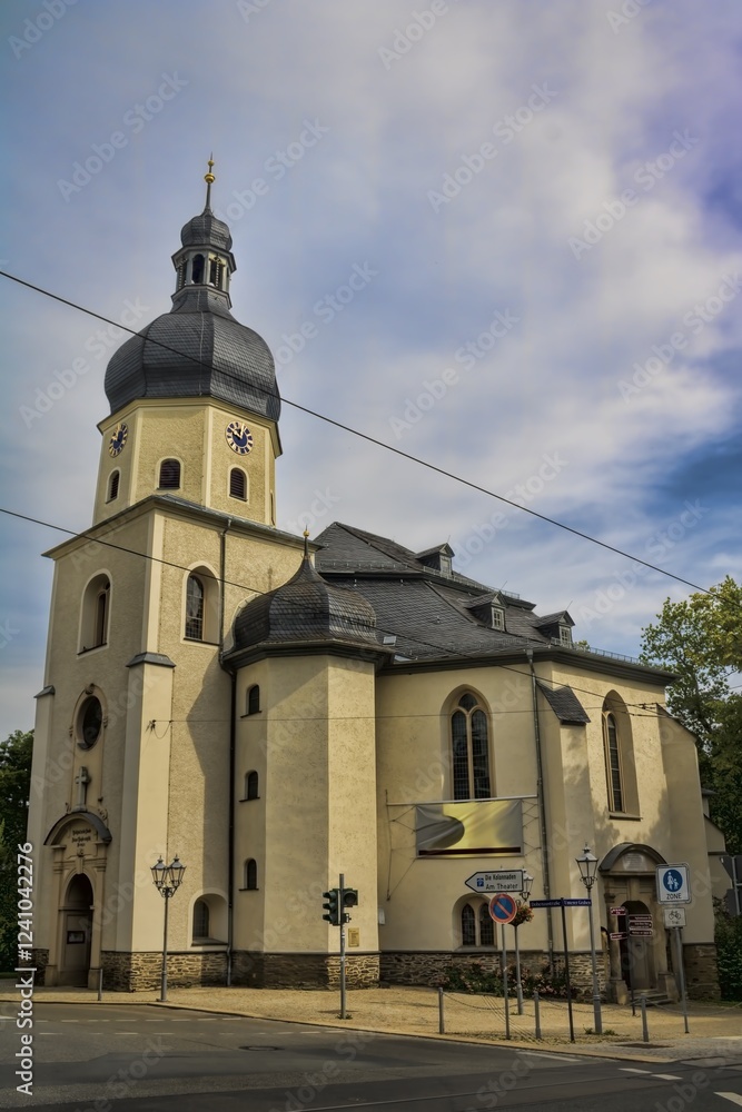 plauen, deutschland - 25.07.2021 - lutherkirche in der altstadt
