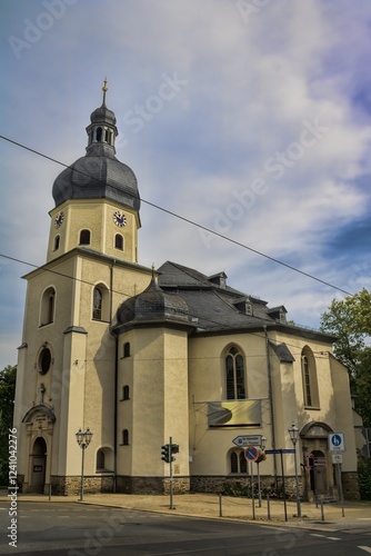 Obraz na płótnie plauen, deutschland - 25.07.2021 - lutherkirche in der altstadt w salonie