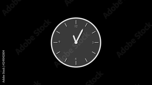 Wallpaper Mural Clock isolated animation white color, Clock with moving arrows, Counting down clock isolated Time counter symbol animation on black background Torontodigital.ca
