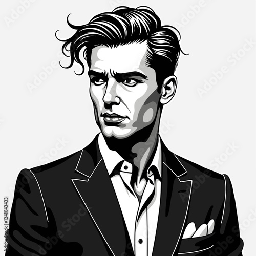 Stylish man with confident expression on neutral background