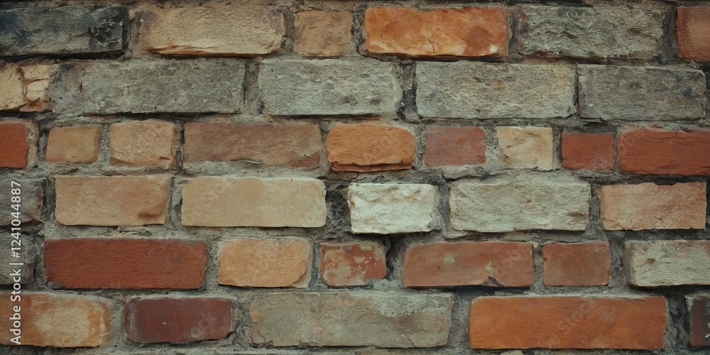 Fototapeta premium A brick wall with a brown and white brick
