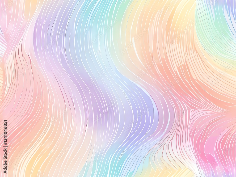 Pastel Rainbow Waves Abstract Art Pastel Rainbow Waves Abstract Art