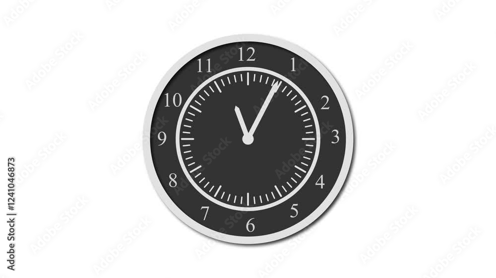 White 3d analog clock animation, Counting down clock isolated Time counter symbol animation White 3d analog clock animation, Counting down clock isolated Time counter symbol animation