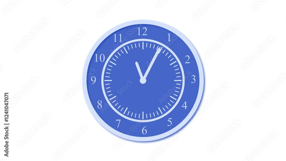 Blue 3d analog clock animation, Counting down clock isolated Time counter symbol animation Blue 3d analog clock animation, Counting down clock isolated Time counter symbol animation