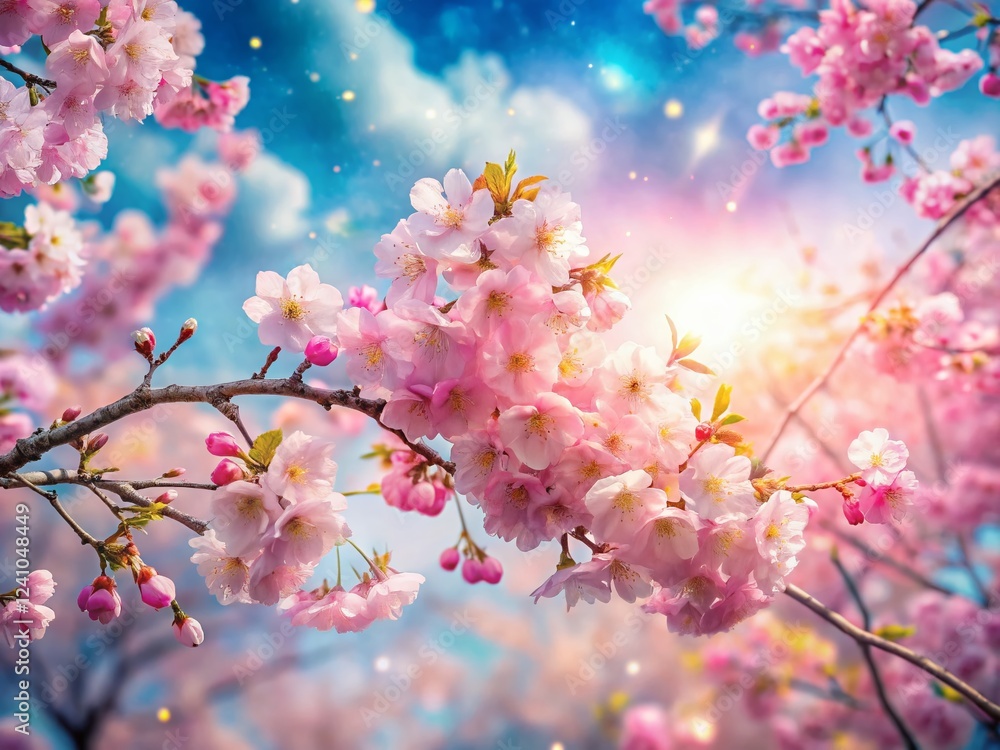 Double Exposure: Blooming Cherry Tree and Dreamy Sky - Spring Nature Photography Double Exposure: Blooming Cherry Tree and Dreamy Sky - Spring Nature Photography