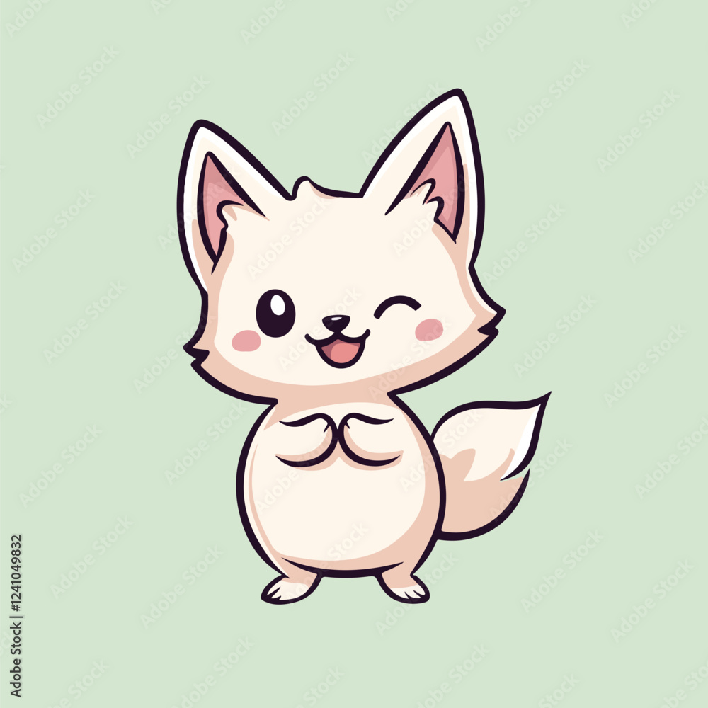 Baby fox stand on floor vector illustartion Baby fox stand on floor vector illustartion