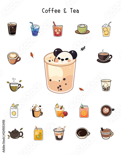 coffee&tea icon set/커피와 차, 음료 아이콘 세트