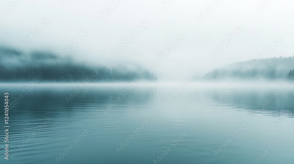 Fototapeta premium Misty Landscape Creating Otherworldly Atmosphere