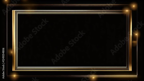 loop video rectangle background clip template elegant border luxury transparent double flower framework duet yellow picture gold card metallic text isolated duo art frame element png vertical