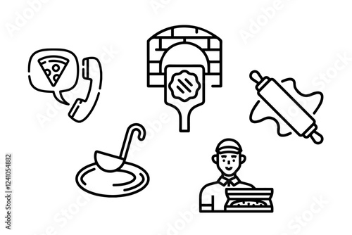 Pizza Delivery Icon Set