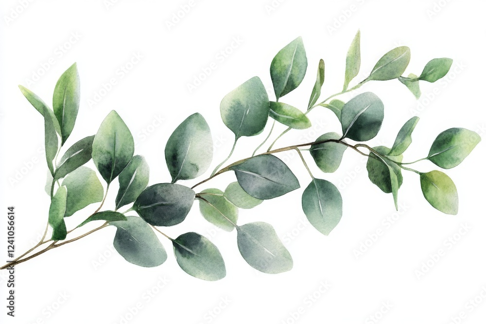 Naklejka premium Elegant Eucalyptus and Olive Branches