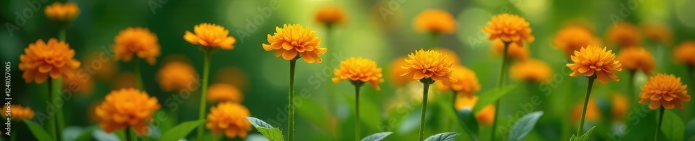 Lollipop-shaped stems with clusters of bright orange-yellow flowers, colorful, foliage Lollipop-shaped stems with clusters of bright orange-yellow flowers, colorful, foliage