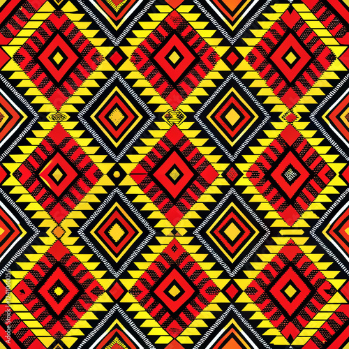 Wallpaper Mural Seamless African tribal pattern with bold diamond and geometric shapes Torontodigital.ca