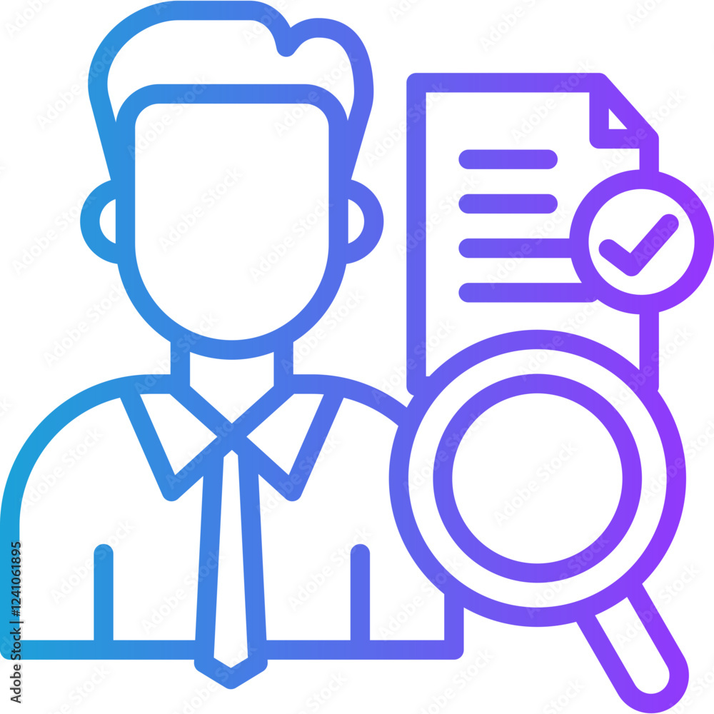 Staff Hiring line gradient icon Staff Hiring line gradient icon