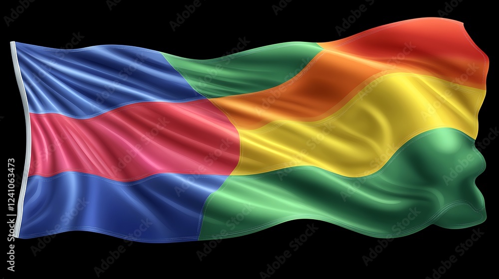 Fototapeta premium Bolivian flag waving, dark background, patriotic design