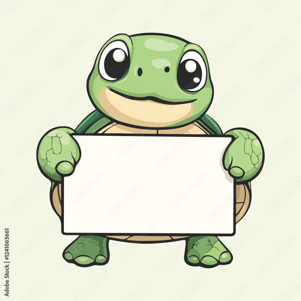 Majestic Turtle Near paper Arrowboard vector illustration Majestic Turtle Near paper Arrowboard vector illustration