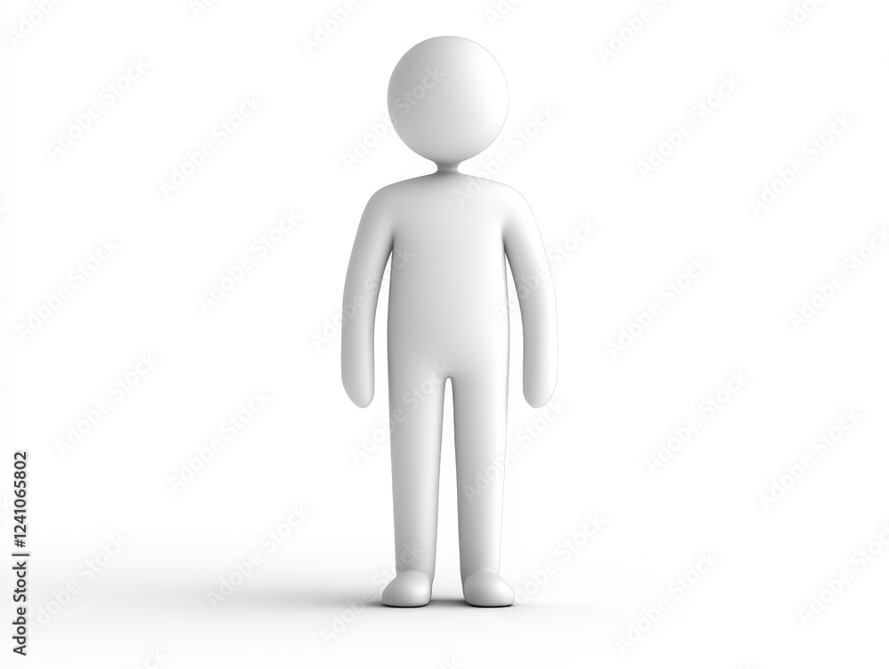 Realistic 3d render of male figure on white background ideal for design and visualization projects Realistic 3d render of male figure on white background ideal for design and visualization projects