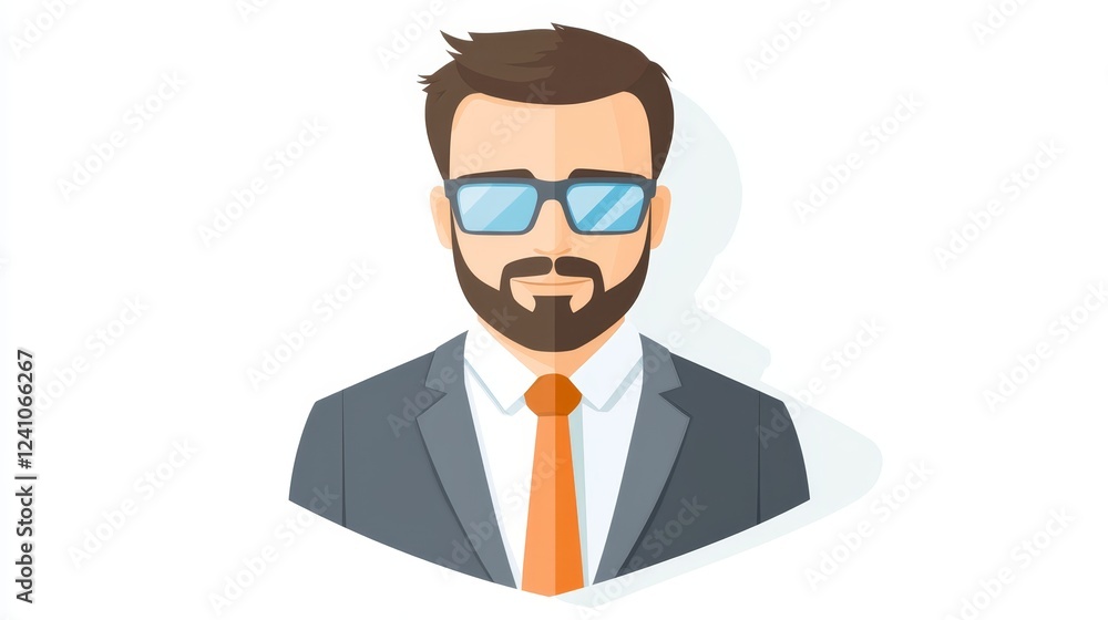 Thoughtful portrait bearded man with glasses conveying intelligence and style Thoughtful portrait bearded man with glasses conveying intelligence and style