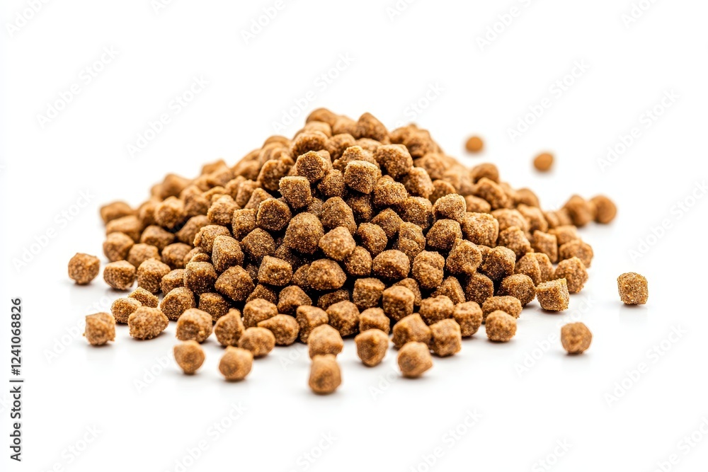 Dog food dry granules for puppies isolated on white background Dog food dry granules for puppies isolated on white background