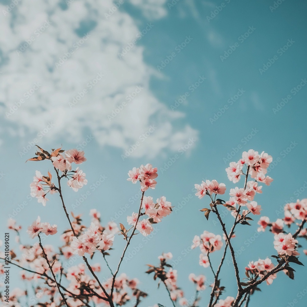 Beautiful cherry blossoms in springtime. Bright cherry flower against blue sky. Beautiful cherry blossoms in springtime. Bright cherry flower against blue sky.
