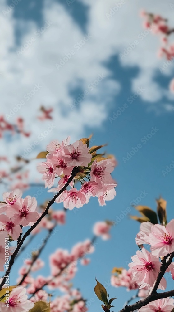 Beautiful cherry blossoms in springtime. Bright cherry flower against blue sky. Beautiful cherry blossoms in springtime. Bright cherry flower against blue sky.