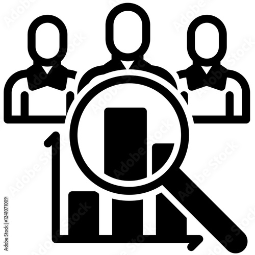 competitor analysis vector glyph icon