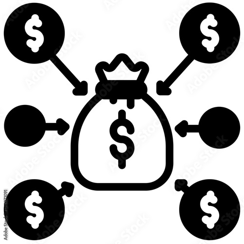 crowdfunding vector glyph icon