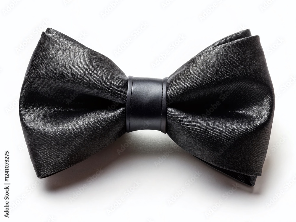 Elegant Black Bow Tie Isolated on White, Perfect for Food Photography Styling Elegant Black Bow Tie Isolated on White, Perfect for Food Photography Styling