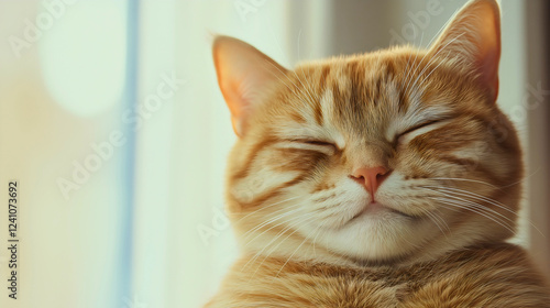 Wallpaper Mural Adorable Sleepy Kitten Resting in Sunlight with Fluffy Orange Fur Torontodigital.ca