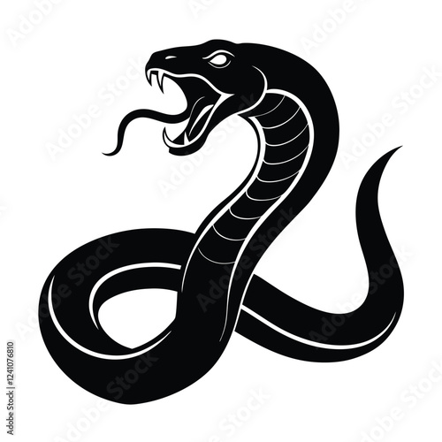black and white snake vector illustration
