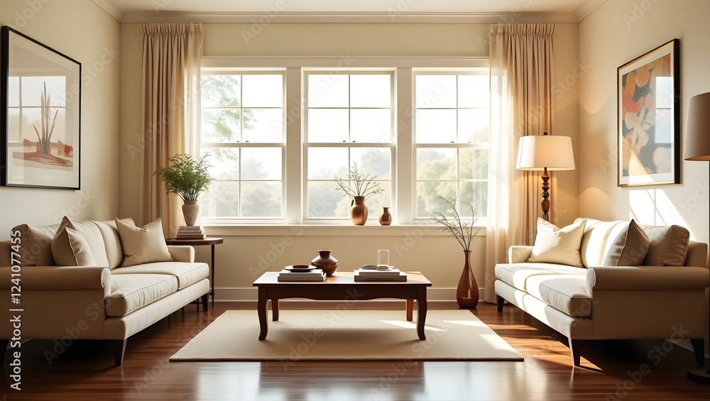 Fototapeta premium living room with fireplace