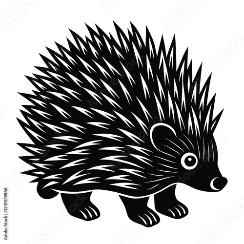 hedgehog on a white
