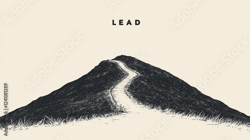 Wallpaper Mural Abstract mountain path illustration: a winding road to success, leadership and business growth concept. Torontodigital.ca