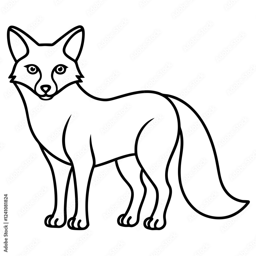 Elegant Fox in One Line Art Elegant Fox in One Line Art