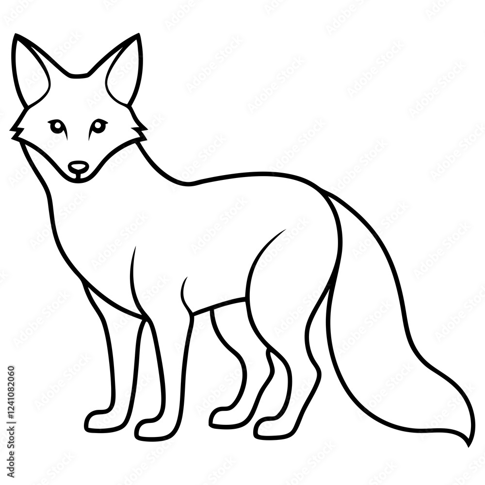 Elegant Fox in One Line Art Elegant Fox in One Line Art