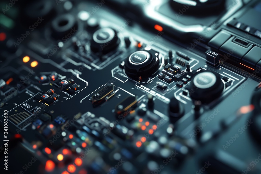 Futuristic High-Tech Gadget Close-Up Futuristic High-Tech Gadget Close-Up