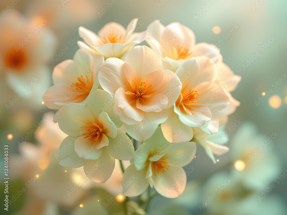 Delicate Blooms: A Serene Garden of Elegant Floral Beauty Delicate Blooms: A Serene Garden of Elegant Floral Beauty