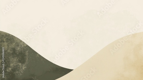 Sophisticated Minimalist Gradient of Muted Earth Tones with Wavy Geometric Shapes