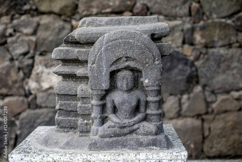 Jain sculpture in Daulatabad fort, Maharashtra, India photo