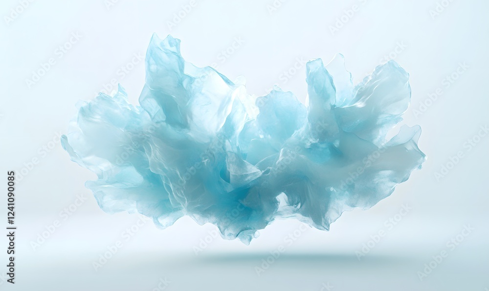 Fototapeta premium Abstract light blue cloud formation, studio shot, background minimalist, for design