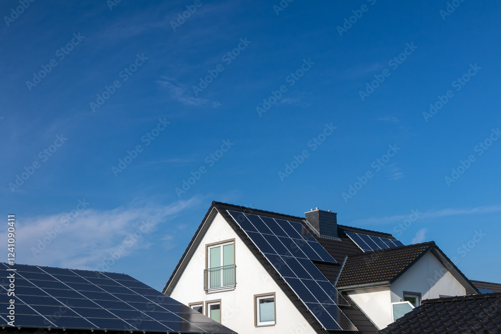 Fototapeta premium PV Anlage, Photovoltaikanlage, Solarmodule, Komplettpaket 